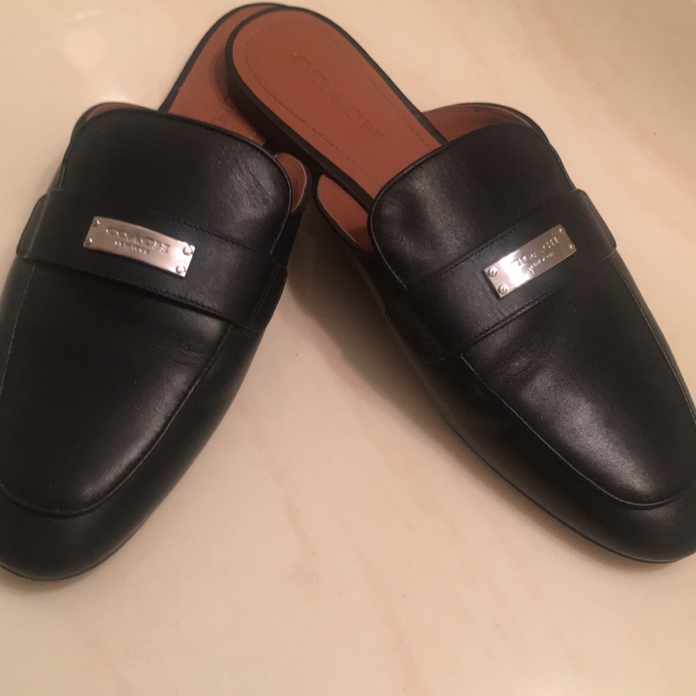 Coach leather loafer slide